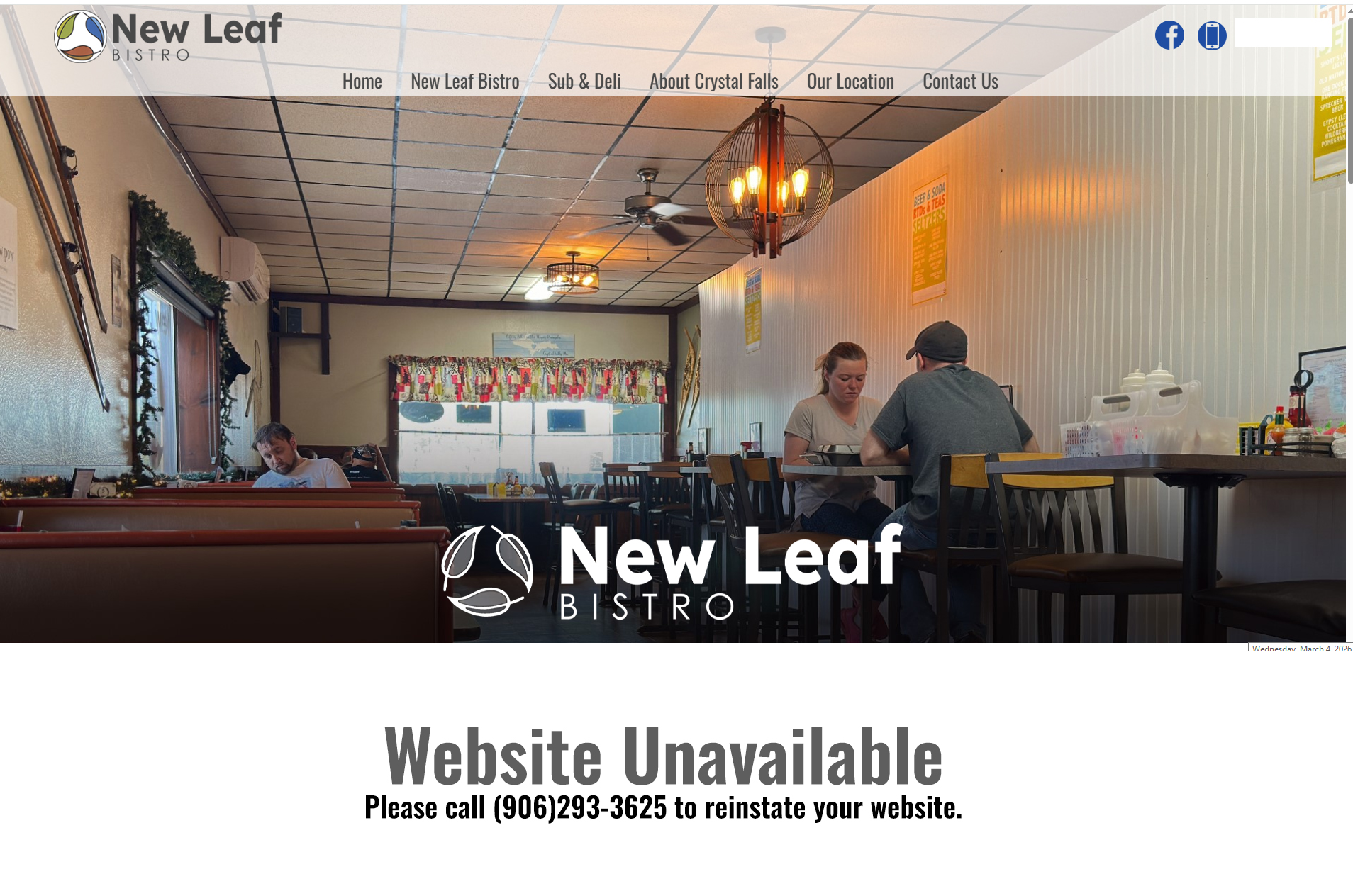 Past Due Bill for New Leaf Bistro